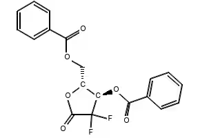 2-Deoxy-2,2-difluoro-D-erythro-pentafuranous-1-ulose-3,5-dibenzoate structure, CAS 122111-01-7