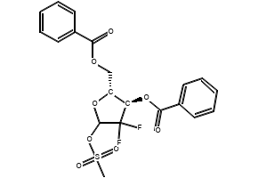 2-Deoxy-2,2-difluoro-D-erythro-pentofuranose-3,5-dibenzoate-1-methanesulfonate structure, CAS 122111-11-9