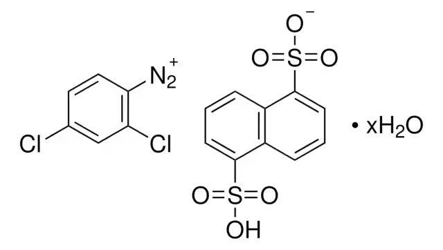 2,4-Dichlorobenzenediazonium 1,5-naphthalenedisulfonate hydrate structure, CAS 123333-91-5