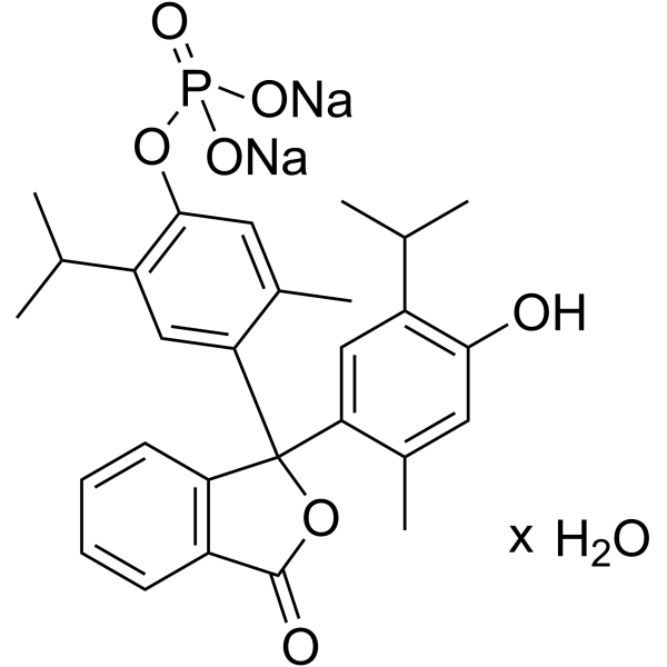 Thymolphthalein monophosphoric acid disodium salt trihydrate structure, CAS 123359-43-3