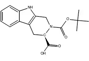 N-Boc-D-1,2,3,4-tetrahydro-beta-carboline-3-carboxylic acid structure, CAS 123910-26-9