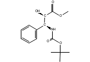 Methyl (2R,3S)-3-(tert-butoxycarbonylamino)-2-hydroxy-3-phenylpropionate structure, CAS 124605-42-1