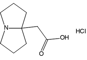 Tetrahydro-1H-pyrrolizine-7a(5H)-acetic acid hydrochloride structure, CAS 124655-63-6