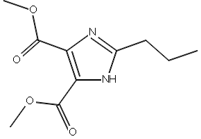 2-Propyl-1H-imidazole-4,5-dicarboxylic acid dimethyl ester structure, CAS 124750-59-0