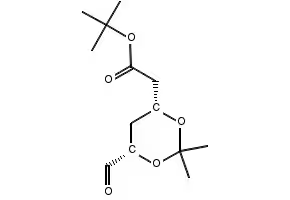 tert-Butyl (4R-cis)-6-formaldehydel-2,2-dimethyl-1,3-dioxane-4-acetate structure, CAS 124752-23-4
