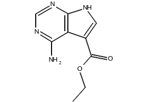 Methyl 4-amino-7H-pyrrolo[2,3-d]pyrimidine-5-carboxylate structure, CAS 126149-77-7