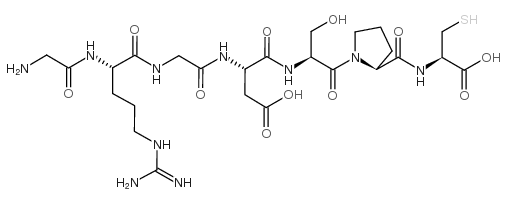 Glycinyl-argininyl-glycinyl-aspartyl-serinyl-prolinyl-cysteine structure, CAS 126646-79-5