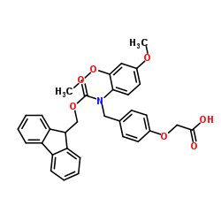4-[(2,4-Dimethoxyphenyl)(Fmoc-amino)methyl]phenoxyacetic acid structure, CAS 126828-35-1