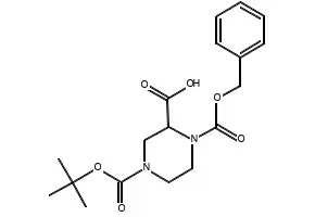 N-4-Boc-N-1-Cbz-2-piperazinecarboxylic acid structure, CAS 126937-41-5