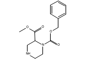 1-N-Cbz-piperazine-2-carboxylic acid methyl ester structure, CAS 126937-43-7