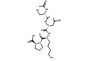 Acetyl-serinyl-aspartyl-lysinyl-proline structure, CAS 127103-11-1