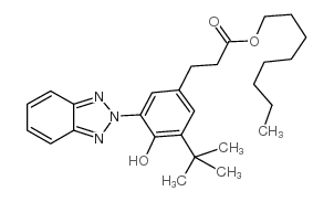 3-(2H-Benzotriazolyl)-5-(1,1-di-methylethyl)-4-hydroxy-benzenepropanoic acid octyl esters structure, CAS 127519-17-9