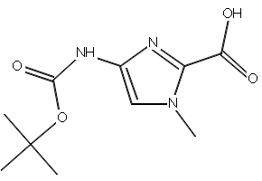 4-tert-Butoxycarbonylamino-1-methyl-1H-imidazole-2-carboxylic acid structure, CAS 128293-64-1