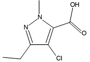 4-Chloro-1-methyl-3-(2-methylpropyl)-1H-pyrazole-5-carboxylic acid ethyl ester structure, CAS 128537-44-0