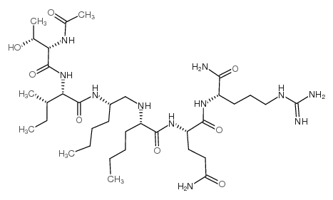 N-[2-[[N-(N-Acetyl-L-threonyl)-L-isoleucyl]amino]hexyl]-L-norleucyl-L-glutaminyl-L-argininamide structure, CAS 128657-47-6
