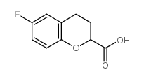 6-Fluoro-3,4-dihydro-2H-1-benzopyran-2-carboxylic acid structure, CAS 129050-20-0