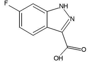 6-Fluoro-1H-indazole-3-carboxylic acid structure, CAS 129295-30-3
