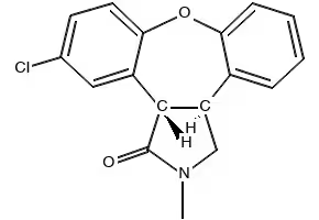 trans-(+/-)-11-Chloro-2,3,3a,12b-tetrahydro-2-methyl-1H-dibenz[2,3:6,7]oxepino[4,5-c]pyrrol-1-one structure, CAS 129385-59-7