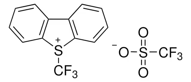 S-(Trifluoromethyl)dibenzothiophenium trifluoromethanesulfonate structure, CAS 129946-88-9