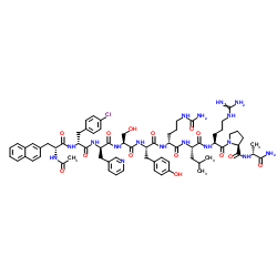 Cetrorelix acetate structure, CAS 130143-01-0