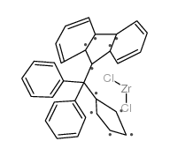 Diphenylmethylidene(cyclopentadienyl)(9-fluorenyl)zirconium dichloride structure, CAS 132510-07-7