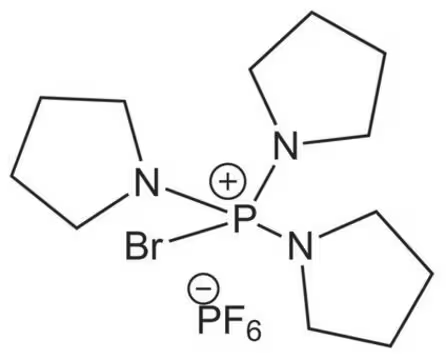 Bromo-tris-pyrrolidino-phosphonium hexafluorophosphate structure, CAS 132705-51-2