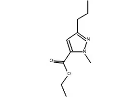1-Methyl-3-propyl-1H-pyrazole-5-carboxylic acid ethyl ester structure, CAS 133261-07-1
