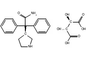 3-(S)-(+)-(1-Carbamoyl-1,1-diphenylmethyl)pyrroloidine-L-(+)-tartarate structure, CAS 134002-26-9