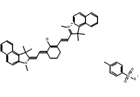 2-[2-[2-Chloro-3-[2-(1,3-dihydro-1,1,3-trimethyl-2H-benz[e]indol-2-ylidene)ethylidene]-1-cyclohexen-1-yl]ethenyl]-1,1,3-trimethyl-1H-benz[e]indolium salt with 4-methylbenzenesulfonate (1:1) structure, CAS 134127-48-3