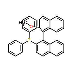 (S)-2-Diphenyphosphino-2'-methoxyl-1,1'-binaphthyl structure, CAS 134484-36-9
