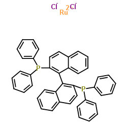 Dichloro[(R)-(+)-2,2'-bis(diphenylphosphino)-1,1'-binaphthyl]ruthenium (II) structure, CAS 134524-84-8
