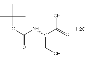 Boc-L-Serine hydrate structure, CAS 204191-40-2