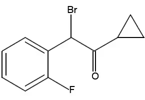2-Bromo-2-(2-fluorophenyl)-1-cyclopropylethanone structure, CAS 204205-33-4