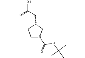 (R)-N-Boc-3-pyrrolidineacetic acid structure, CAS 204688-60-8