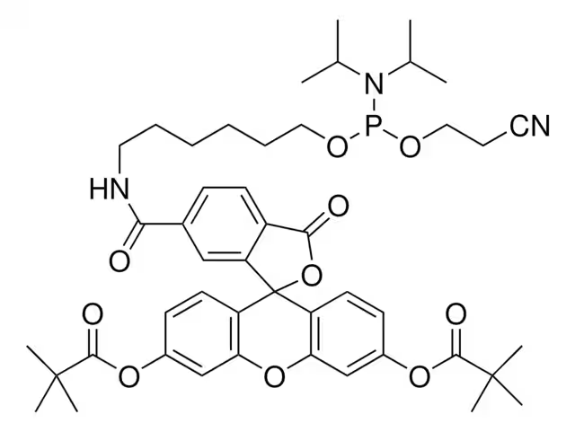 5'-Fluorescein phosphoramidite structure, CAS 204697-37-0