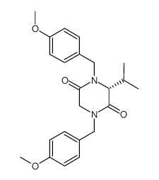 (R)-N,N'-Bis(p-methoxybenzyl)-3-isopropyl-piperazine-2,5-dione structure, CAS 205517-34-6
