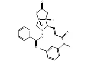 (3aR,4R,5R,6aS)-5-(Benzoyloxy)hexahydro-4-[(1E)-3-oxo-4-[3-(trifluoromethyl)phenoxy]-1-buten-1-yl]-2H-cyclopenta[b]furan-2-one structure, CAS 208111-98-2