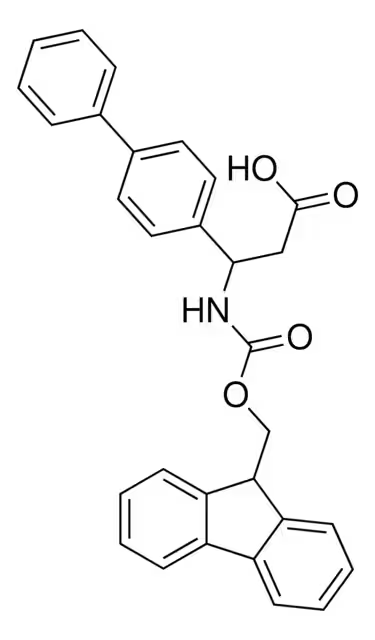 Fmoc-(S)-3-Amino-3-phenylpropionic acid structure, CAS 209252-15-3
