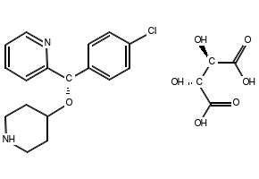 2-[(S)-(4-Chlorophenyl)(4-piperidinyloxy)methyl]pyridine (2R,3R)-2,3-Dihydroxybutanedioate structure, CAS 210095-58-2