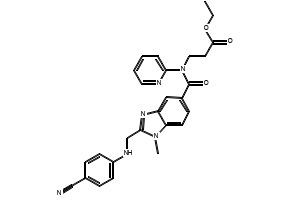 3-[[[2-[[(4-Cyanophenyl)amino]methyl]-1-methyl-1H-benzimidazol-5-yl]carbonyl]pyridin-2-ylamino]propionic acid ethyl ester structure, CAS 211915-84-3