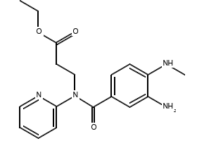 3-[(3-Amino-4-methylaminobenzoyl)pyridin-2-ylamino]propionic acid ethyl ester structure, CAS 212322-56-0