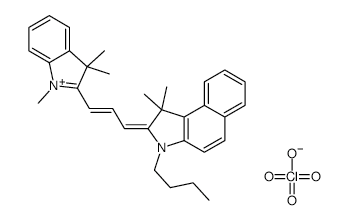 3-Butyl-2-[3-(1,3-dihydro-1,3,3-trimethyl-2H-indol-2-ylidene)-1-propen-1-yl]-1,1-dimethyl-1H-benz[e]indolium perchlorate structure, CAS 214706-06-6