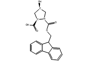 Fmoc-cis-4-Hydroxy-D-proline structure, CAS 214852-45-6