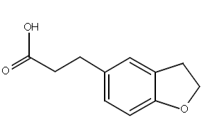 2,3-Dihydro-1-benzofuran-5-propanoic acid structure, CAS 215057-28-6