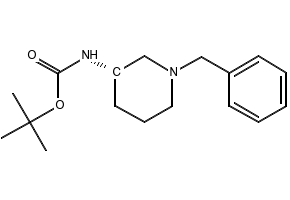 (R)-1-Benzyl-3-N-Boc-aminopiperidine structure, CAS 216854-24-9