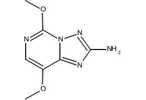 5,8-Dimethoxy-[1,2,4]triazolo[1,5-c]pyrimidin-2-amine structure, CAS 219715-62-5