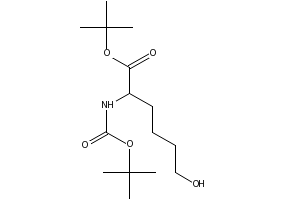 tert-Butyl 2-(tert-butoxycarbonylamino)-6-hydroxyhexanoate structure, CAS 220243-81-2