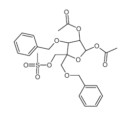 4-(Methanesulfonyloxymethyl)-1,2-O-diacetoxy-3,5-O-dibenzyl-alpha-D-erythro-pentofuranose structure, CAS 221229-65-8