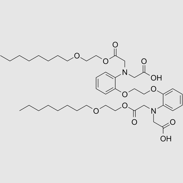N,N'-[1,2-Ethanediylbis(oxy-2,1-phenylene)]bis[N-(carboxymethyl)glycine 1,1'-bis[2-(octyloxy)ethyl] ester structure, CAS 222315-88-0