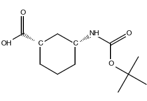 (1S,3R)-3-[[(tert-Butoxy)carbonyl]amino]cyclohexanecarboxylic acid structure, CAS 222530-34-9
